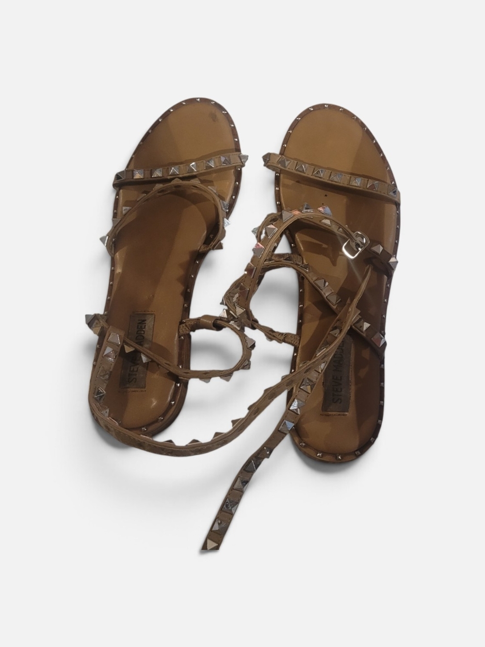 Steve Madden Studded Brown Strappy Sandals
